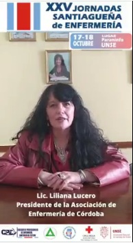 Disertante Lic. Liliana Lucero , presidenta de la Asociación de Enfermería de Córdoba