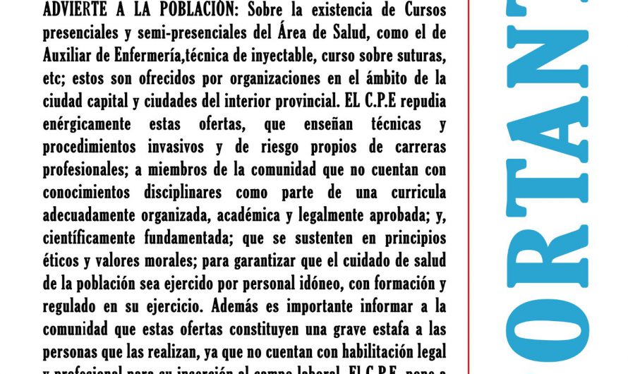 Comunicado frente a la proliferación de cursos y “títulos” carentes de validez oficial